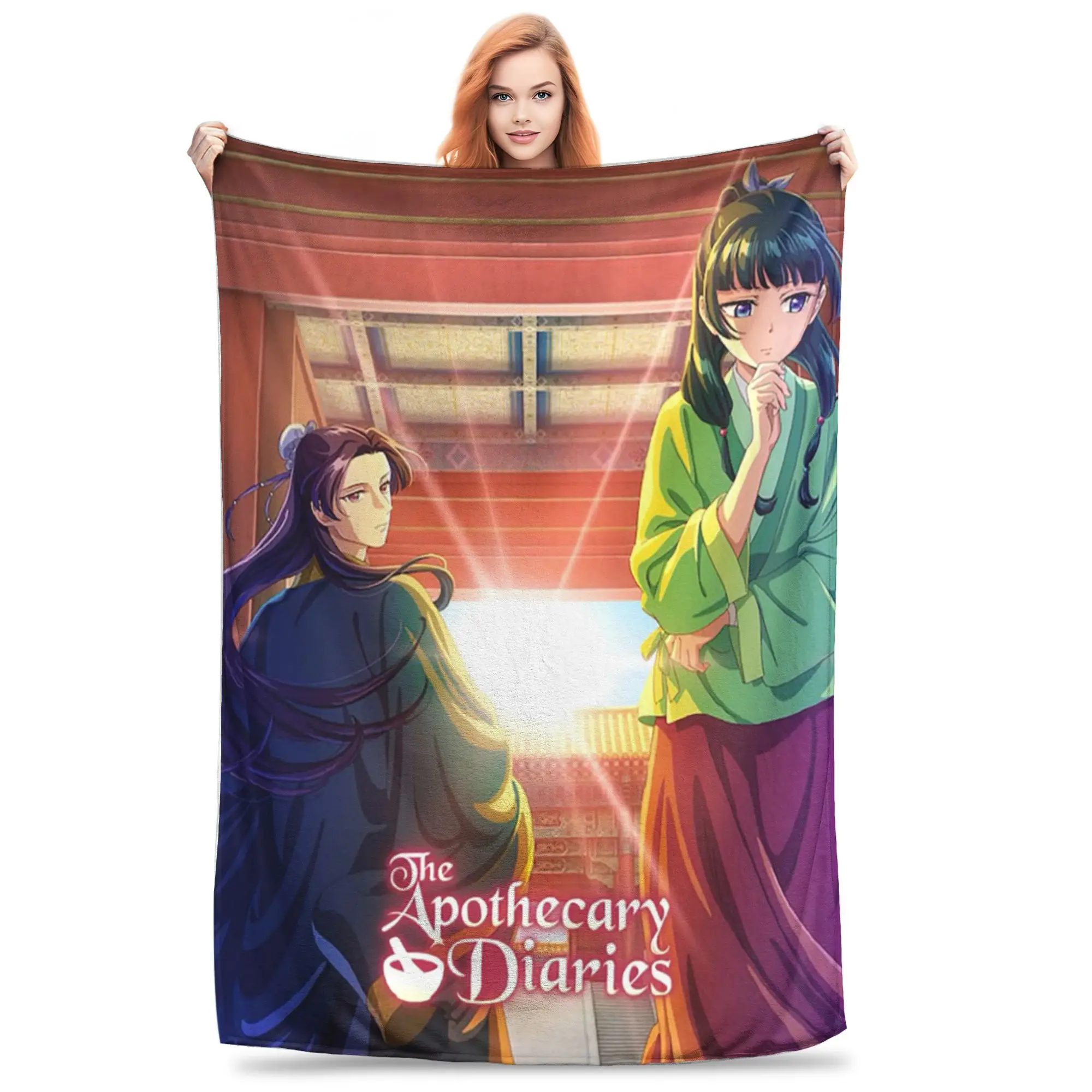 Flannel Throw Blanket Maomao Jinshi Anime The Apothecary Diaries Warm Plush Blankets Soft Bedding for Bedroom Home Picnic Sofa