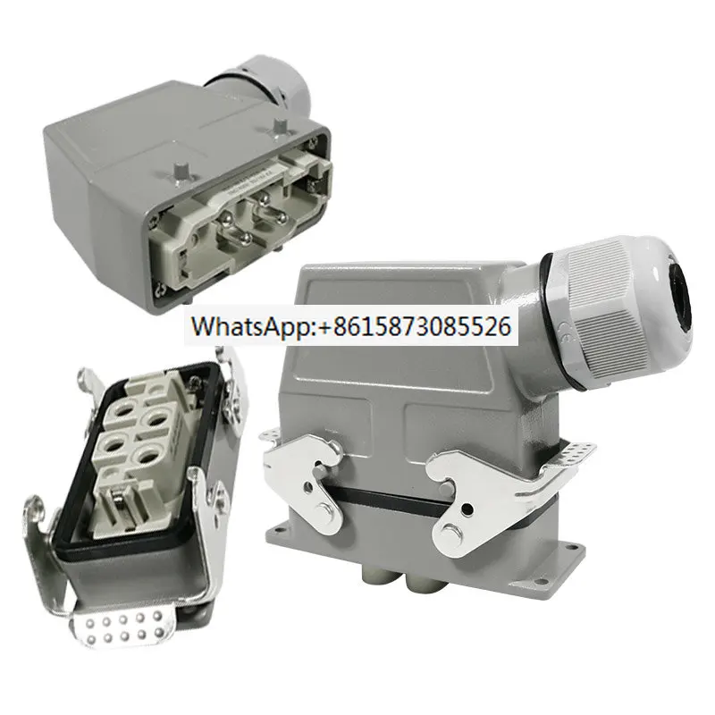 

Heavy-duty Connector High Current 80A Ann HDC-HK-4 Rectangular 6 Core Industrial Aviation Plug Socket 6 Pin 12 Holes