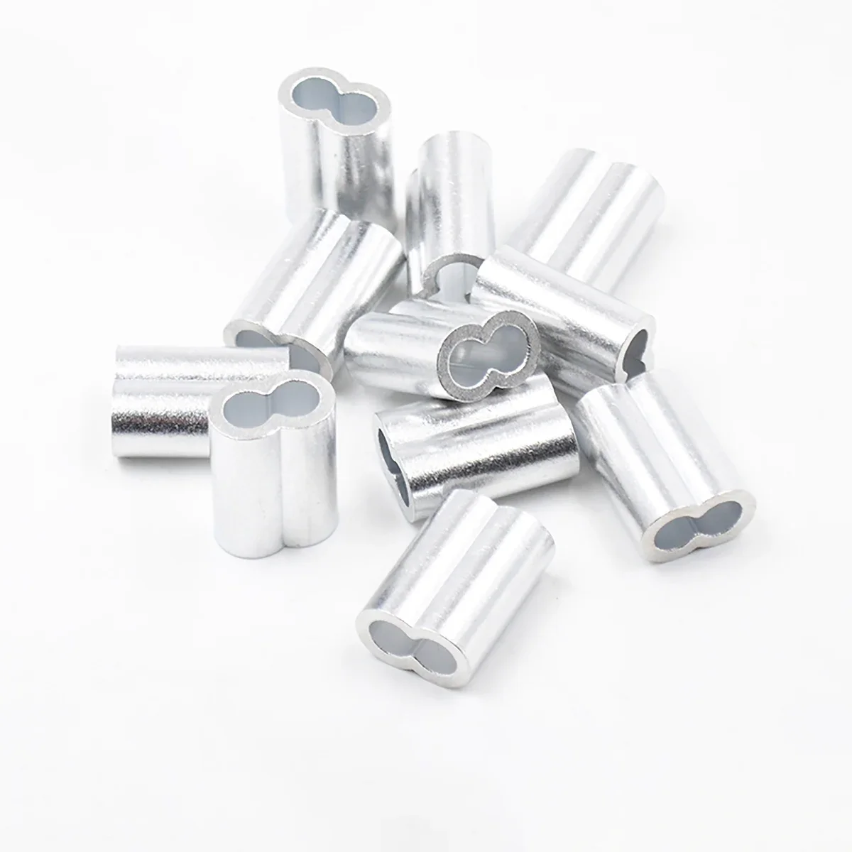 

M1 - M12 Steel Wire Cable Rope Fixing Clip Clip 8-Shape Double hole Aluminum Ferrules Clamps Crimping Loop