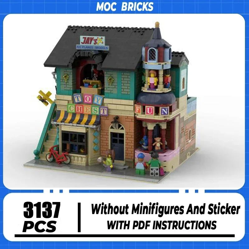 

Moc Building Block Toy Shop - The Toy Chest Model Technology Brick DIY Assembly Modular City Street View Toy For Kid Child Gift