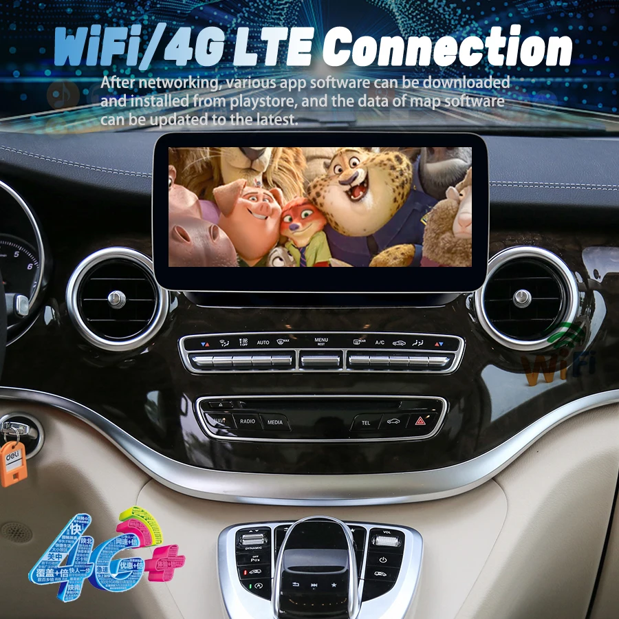 2.8GHZ Qualcomm Processor Android Screen For Mercedes Benz V Class V260 V250 W447 Car Multimedia Stereo GPS CarPlay Video Player