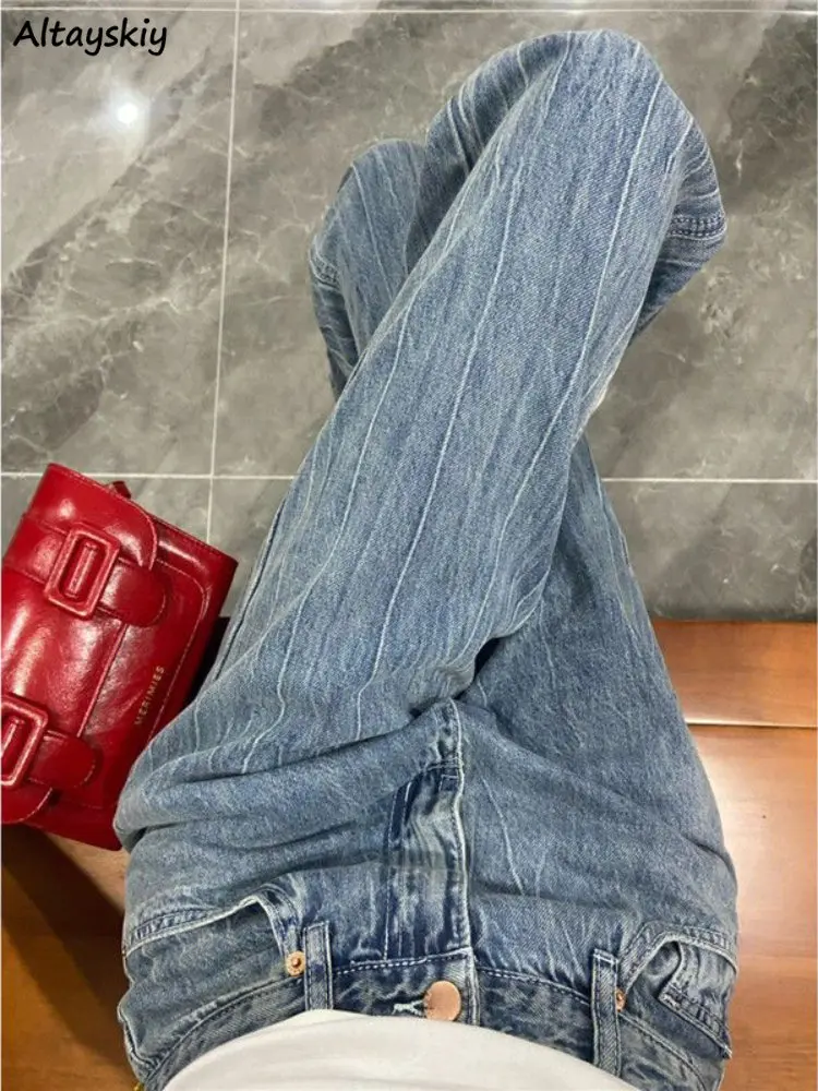 

Jeans Women Newly Distressed Streetwear Retro Straight Baggy Chic Ulzzang Ins Fashion All-match Denim Schoolgirls Washed Teens