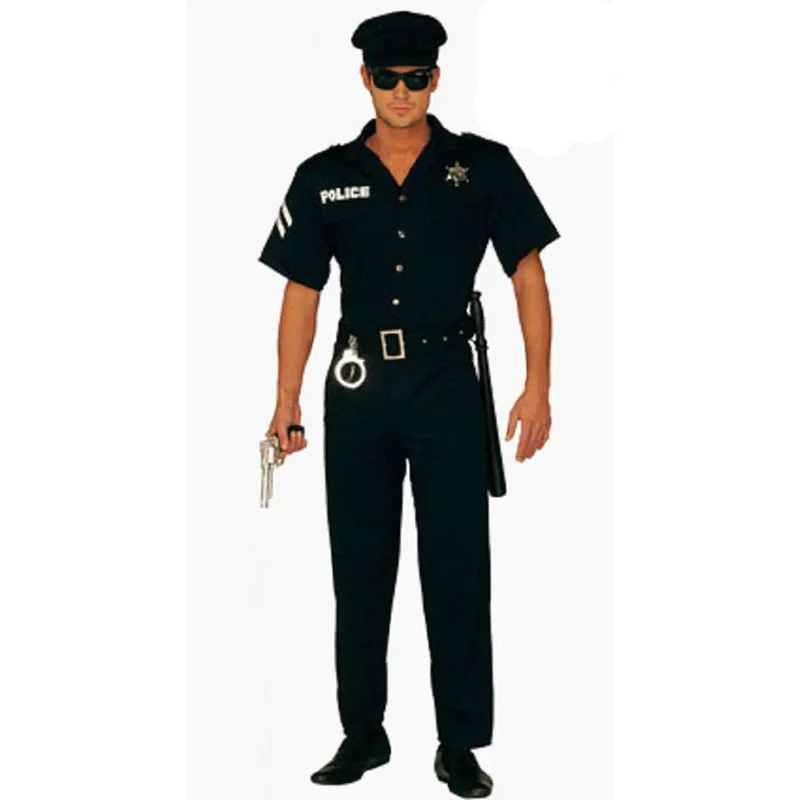 

Halloween Policeman Costume Adult Men Police Officer Party Fancy Dress