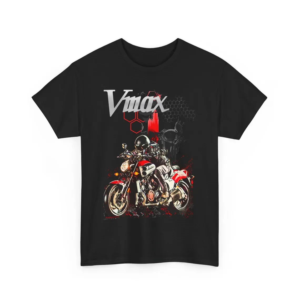 

VMAX T Shirt Muscle Bike Motorcycle Tee V4 Power Skull Graphic Top Straight Line Legend Rider Gift For V Max Fans Apparel