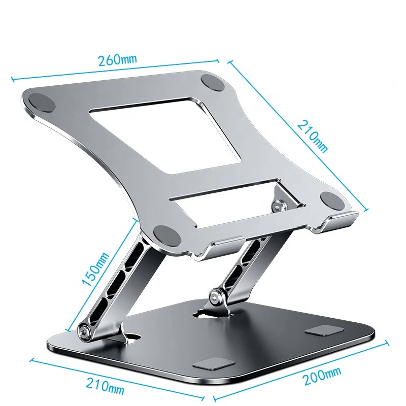 Laptop Holder With Cooler Fan Ergonomic Aluminum Height Adjustable Folding Laptop Stand