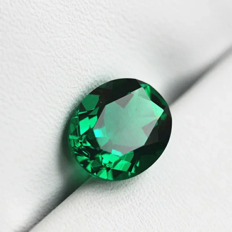Hight Quality Cultivate Gemstones Synthetic Emerald Laboratory Grown Green Crystals Used for Inlaying Bare Stones in Jewelry