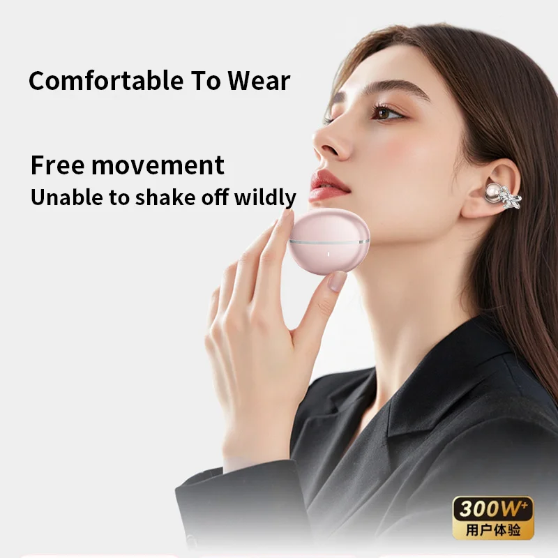 فتح نمط سماعة الأذن كليب بلوتوث سماعة فراشة القوس تقليد الماس كليب خفيفة الوزن الأزياء الساطع سماعة مجموعة