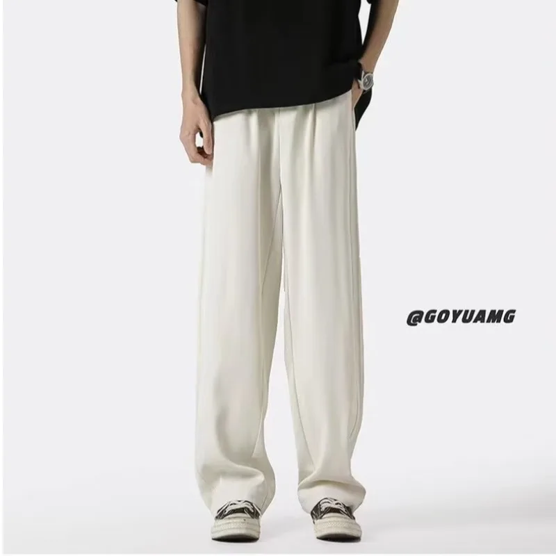 2025 Spring and Summer American Straight Loose Yellow Versatile Trendy Men's Pants Wide Feet Casual