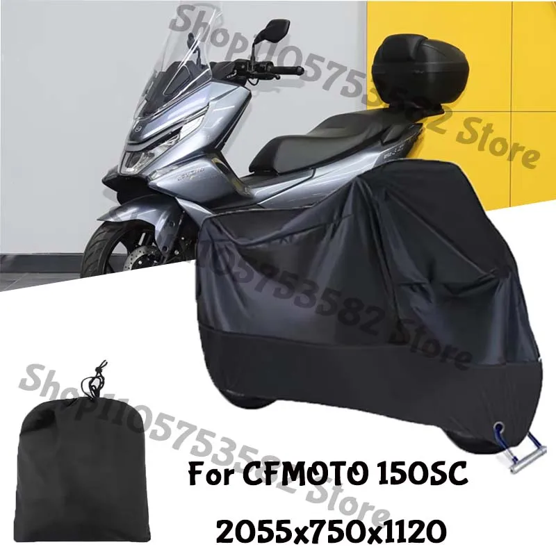 Motorcycle Full Covers For CFMOTO 150SC Car Outdoors Sun Protection Dust No Ear Thickened Oxford Clothcover Accessories
