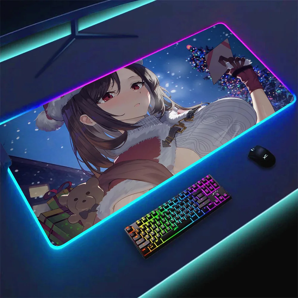 

FINAL FANTASY VII Tifa Lockhart Large RGB Mouse Mat Space Desk Mat LED Gaming Mousepad Luminous Desk Pad Gamer Backlit Mouse Pad