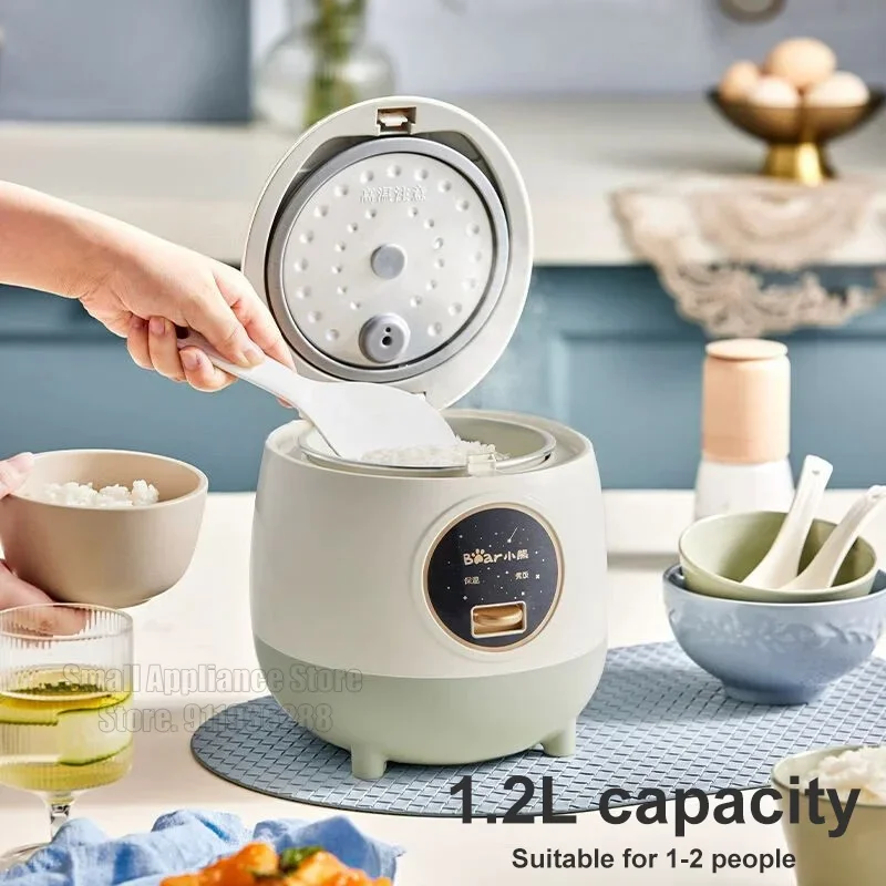 Bear 1.2L Smart Electric Rice Cooker Multicooker Multifunctional Mini Pots Offers Non-Stick Cooking Home And Kitchen Appliance