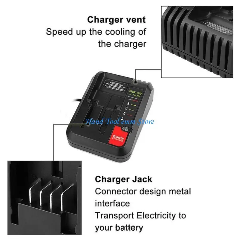 H37F Battery Charging Station for Porter-cable for 10.8V-18V Li-ion Battery LB20 LBXR20 PCC692L