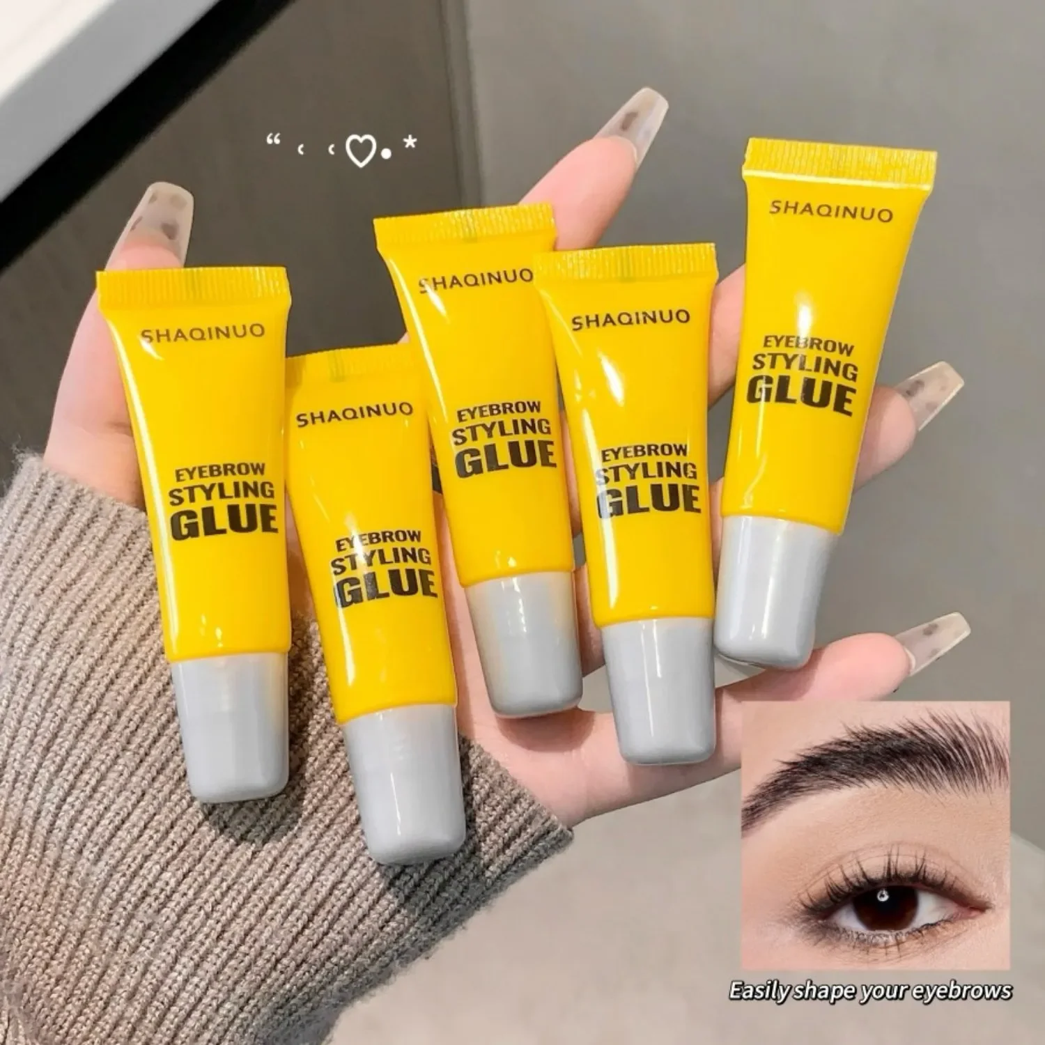 SHAQINUO 3D Eyebrow Gel Waterproof Sweatproof Long-Lasting Natural Shaping Smudge-Proof Student-Friendly Makeup