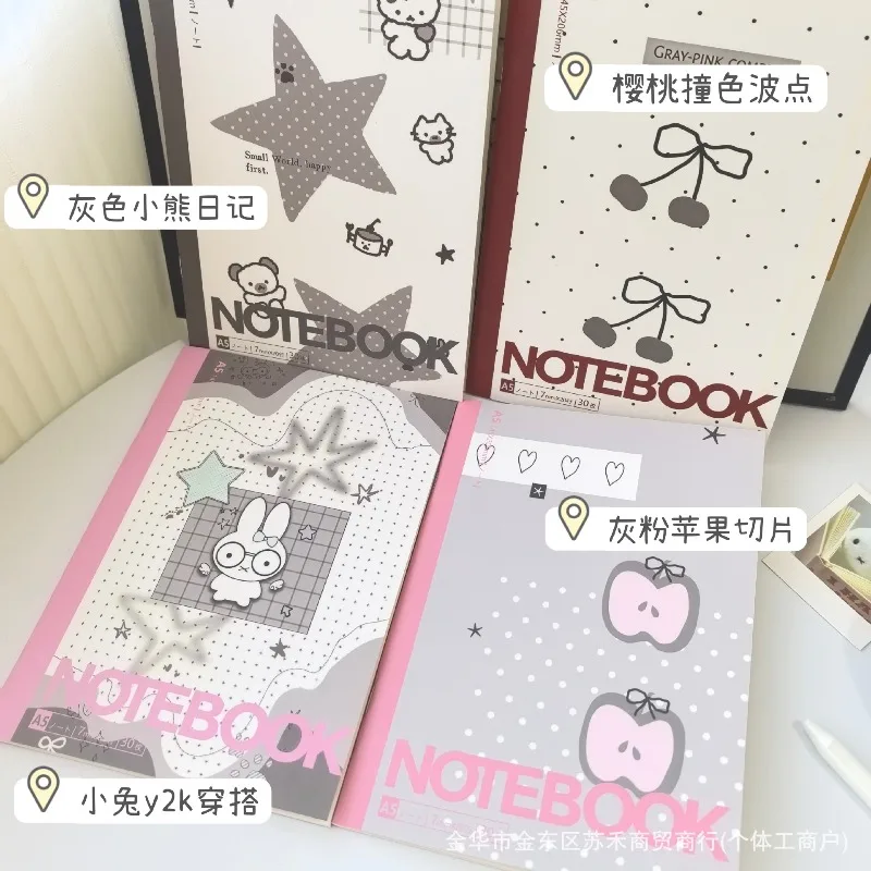 Korean Ins Style A5 Notebook Girl Heart Cartoon Notebook Student Classroom High Value Notepad Horizontal Line Book Notebooks
