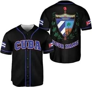 Custom Cuba Olive Army FLAG 3D Print Mesh Fiber Baseball Jersey Shirt Top Tee Men Streetwear Short Sleeve Sport