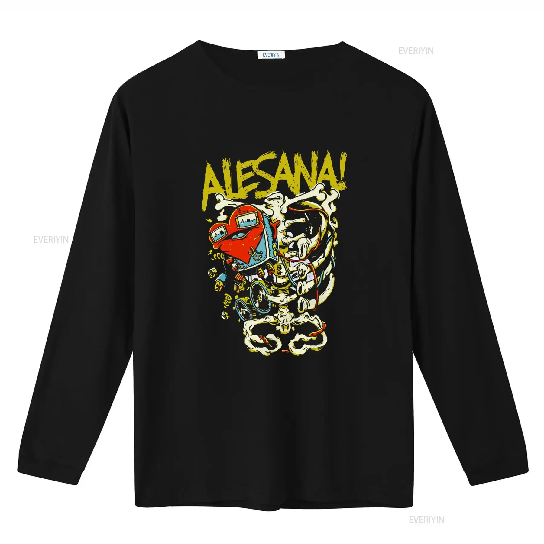 Alesana Post Hardcore Band T shirt with Skeleton and Robot Design RN22 vintage Washed fashion designer clothes Casual graphic