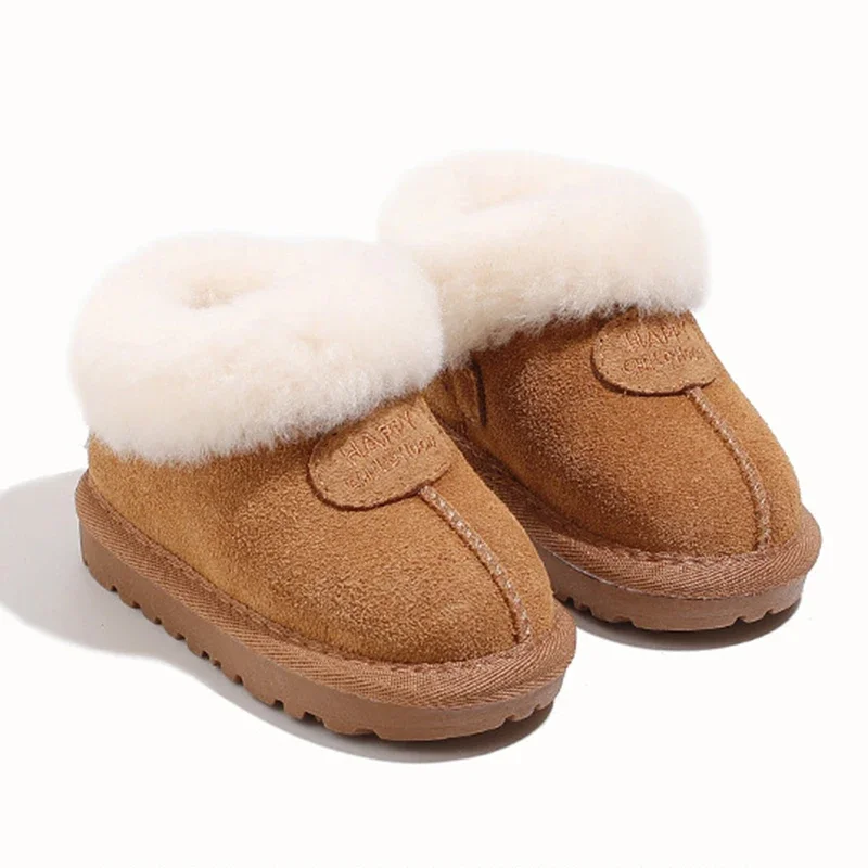 2024 Winter New Plush Warm Children\'s Snow Boots Baby Kid\'s Walking Shoes Soft Soled Thick Fur Girls\' Cotton Shoes Short Boots