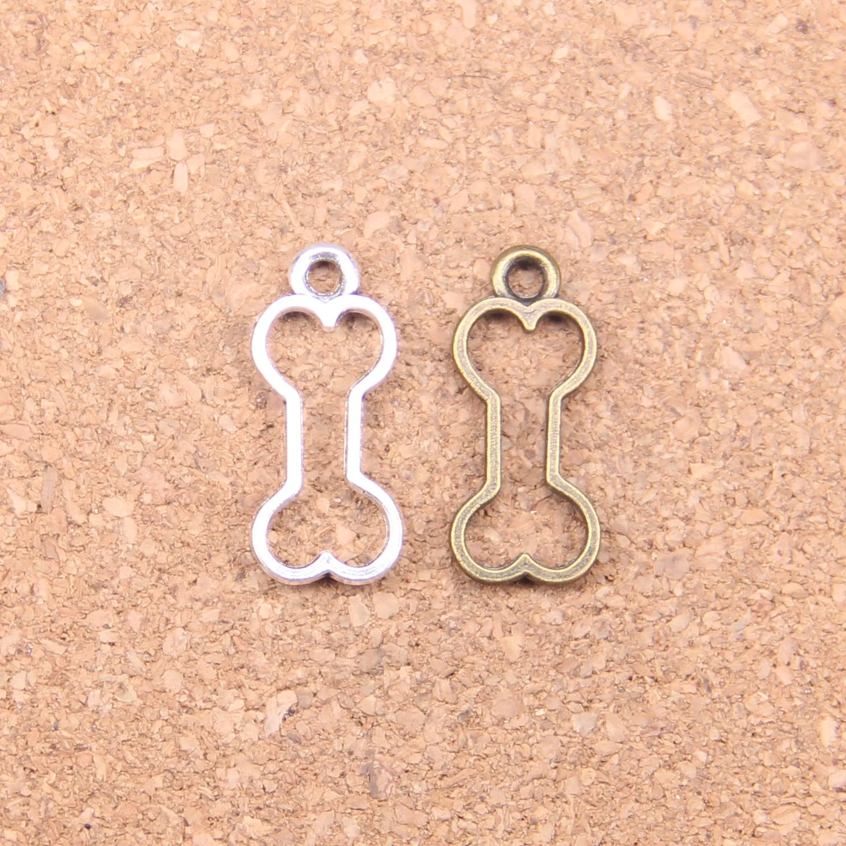 145pcs Charms Hollow Dog Bone 25x11mm Antique Pendants,Vintage Tibetan Silver Jewelry,DIY For Bracelet Necklace