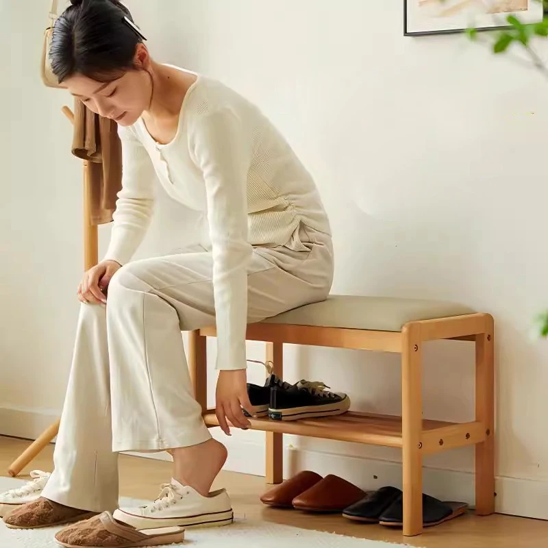 Space Saving Wooden Shoe Cabinet Bathroom Living Room Bench Shoe Shelf Organizer Modern Vertical Sapateira Shoemakers Furniture
