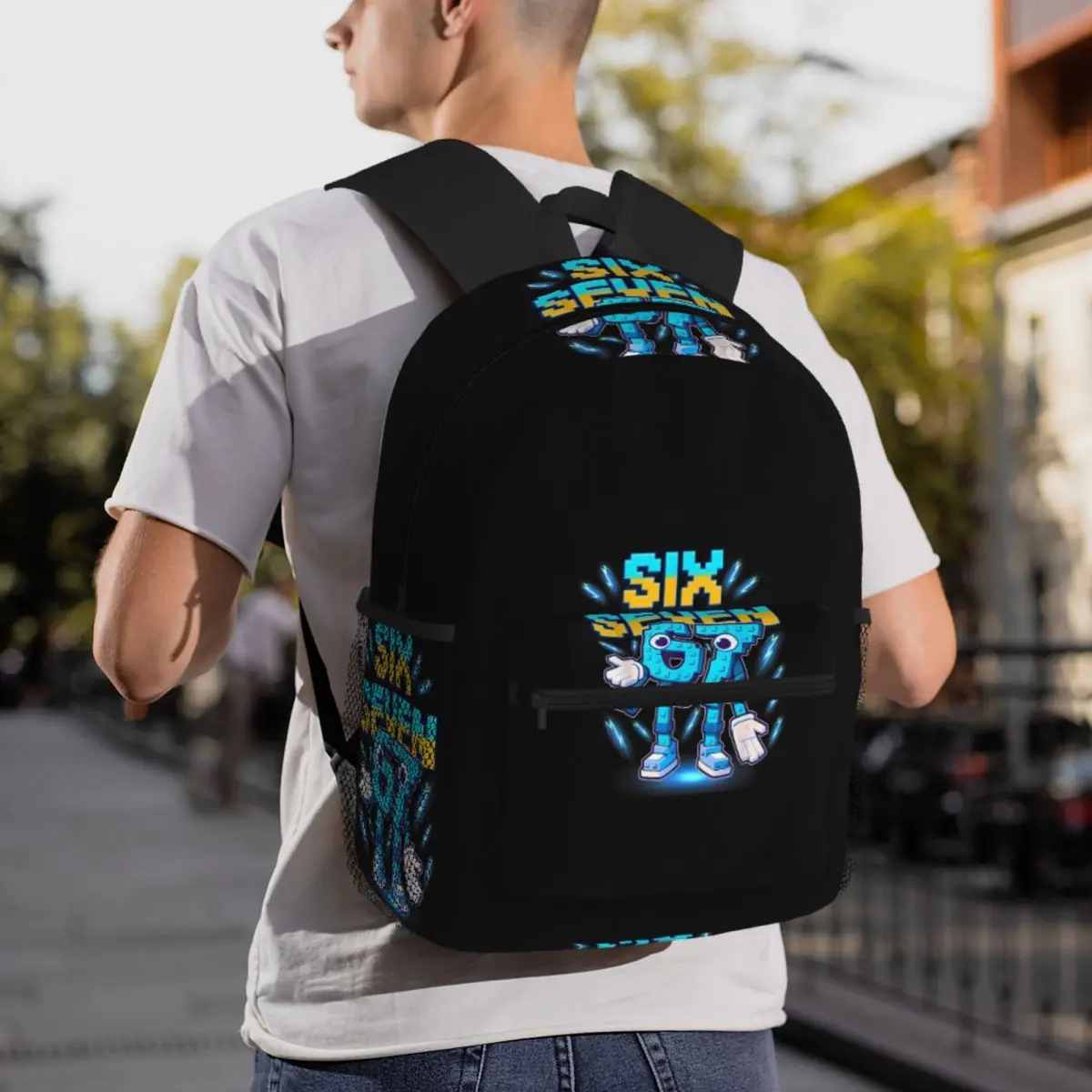Number 67 Building Blocks Print Backpack Daypack Large Capacity Boys Girls BookBag School Bag Shoulder Bags for Men Women
