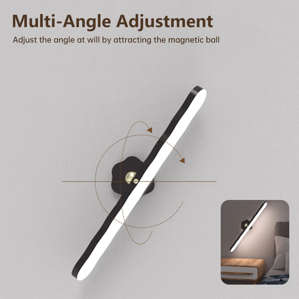 Imagem -05 - Recarregável Led Toque Escurecimento Maquiagem Lâmpada Vanity Light Lâmpada de Parede Magnética Girando Escadas Cloconjunto Luz Luz de Cabeceira