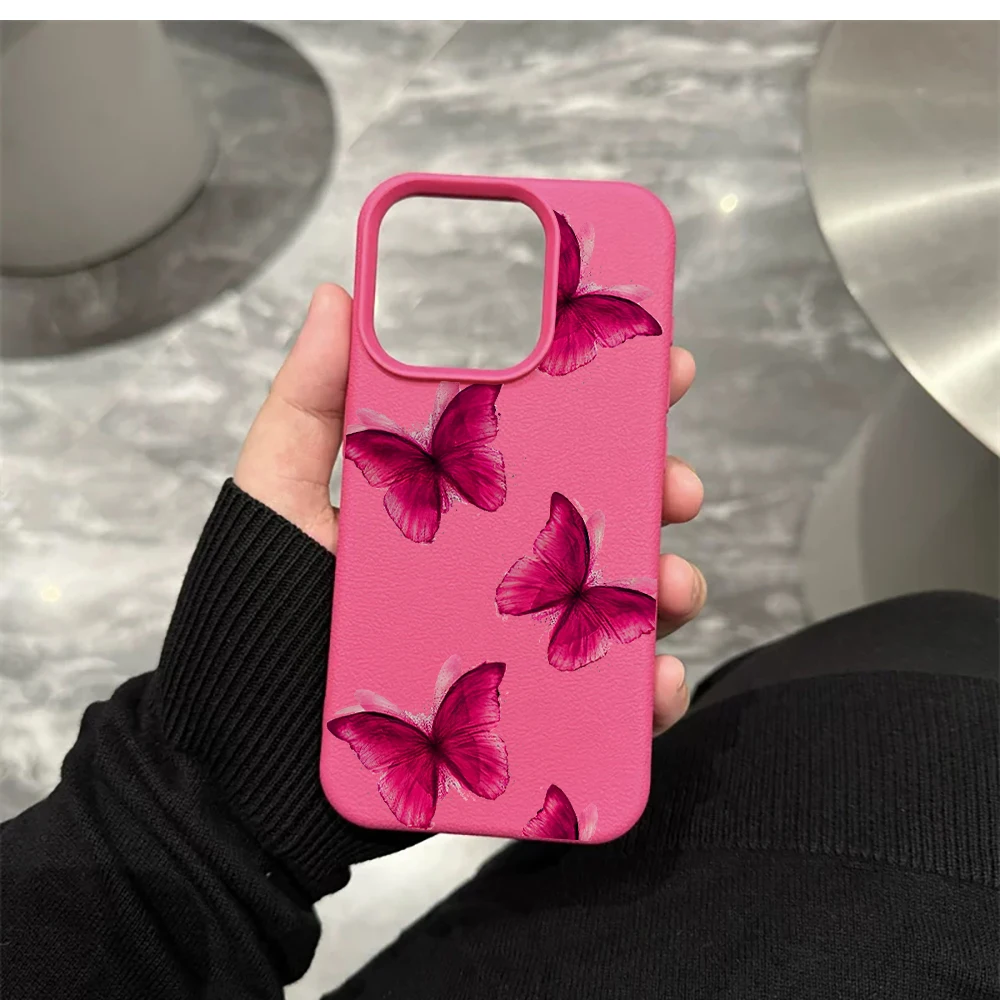 Fuchsia Schmetterling Handyhülle für iPhone 17 16 15 14 13 12 11 Pro Max 16 15 14 Plus 17 16 15 14 13 Pro 17Air Silikon Matte Hülle – Detail 11