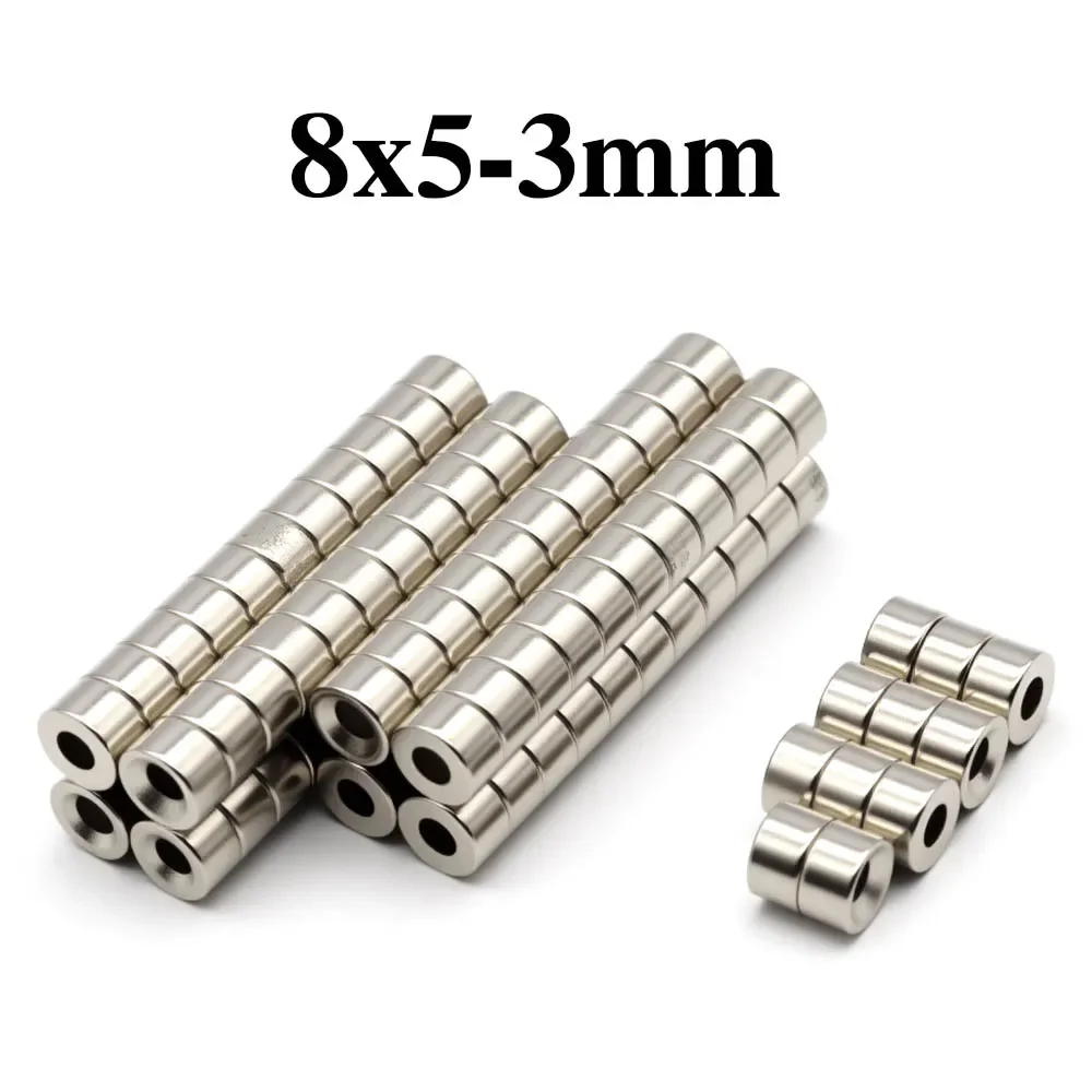 8x5-3mm Super Powerful Round With Holes Magnet Neodymium Magnet NdfeB N35 Strong Permanent Magnetic imanes Refrigerator Magnet