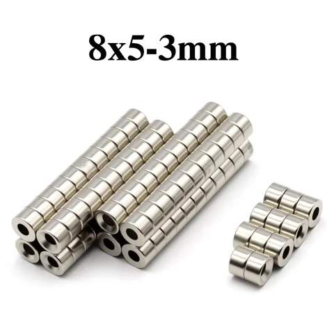 8x5-3mm Super Powerful Round With Holes Magnet Neodymium Magnet NdfeB N35 Strong Permanent Magnetic imanes Refrigerator Magnet