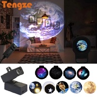 Earth Moon Projection Lamp Star Projector Planet Projector Background Atmosphere Led Night Light for Kids Bedroom Wall Decor