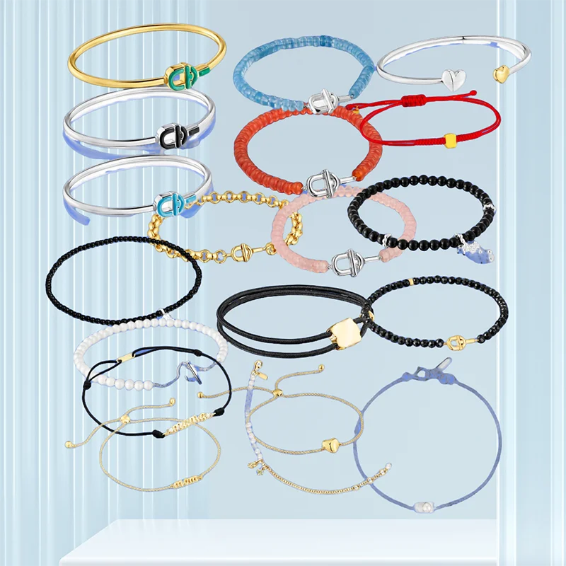 

Stone crafts Spain jewelry 925 silver agate stone natal bracelet retro popular crystal round bead necklace girls exquisite gift