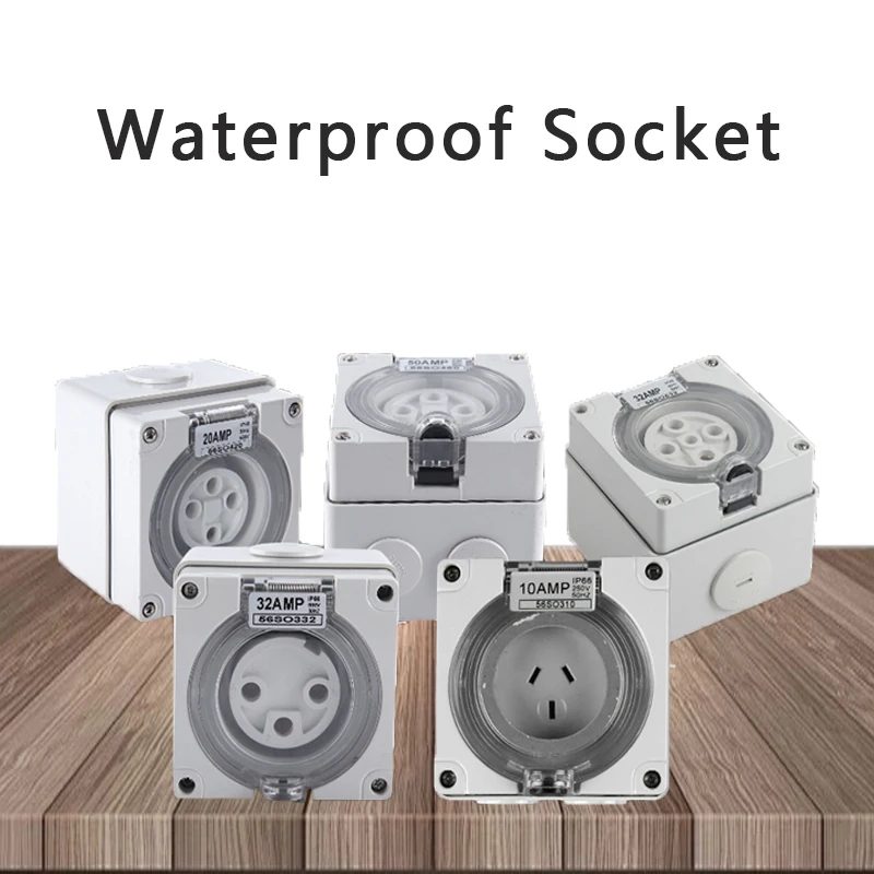 

Electronic Industrial Waterproof Socket British Australian Standard IP66 Rainproof 3-4-5 Hole Outdoor Power Socket Box