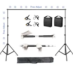 Supporto per sfondo per studio fotografico video da 2,6x3 m/8,5x10 piedi, sistema di supporto per sfondo telescopico regolabile con borsa per il trasporto