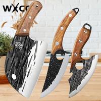WXCOO Stainless Steel Meat Cleaver Kitchen Cooking Tools Professional Chef Knives Hand-Forged Boning Knife Sharp Fruit Peeler