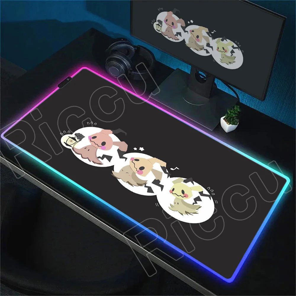 

RGB Mouse Pad Computer Keyboard 900x400 Carpet Large Gaming Accessories Mousepad PC Gamer Xxl P-Pokemons Mimikyu Desk Mat Table