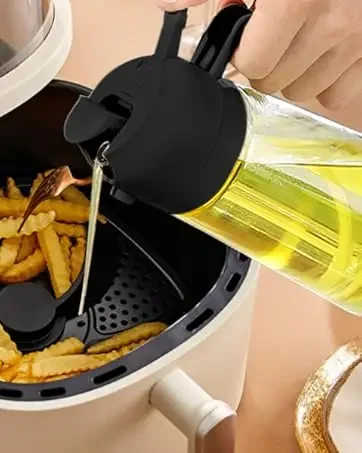 500ML 2-in-1 Dual-Use Kunststoff-Olivenölsprüher und -Spender, Sprüh- und Gießflasche, Essig-Sprühflasche für Heißluftfritteuse, BBQ, Salat, Küchenwerkzeuge – Detail 9