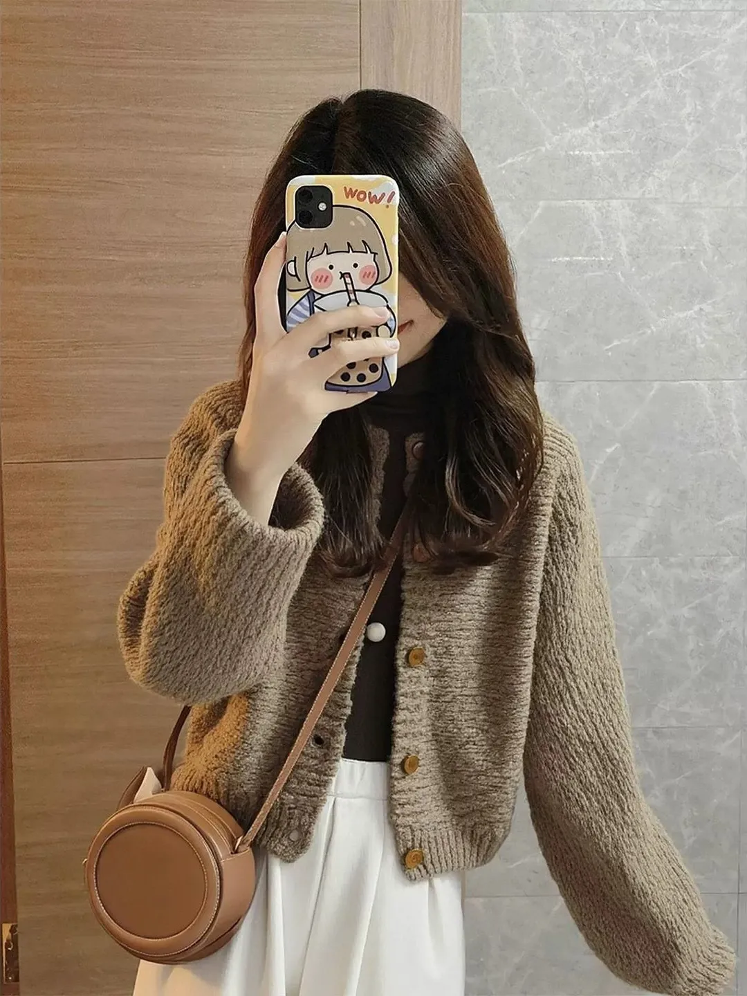 Burgundy Knitted Sweater Coat Luxury Feel Unique Winter Fashion Small Size Ladies Premium Quality Polyester Fiber Long Sleeve