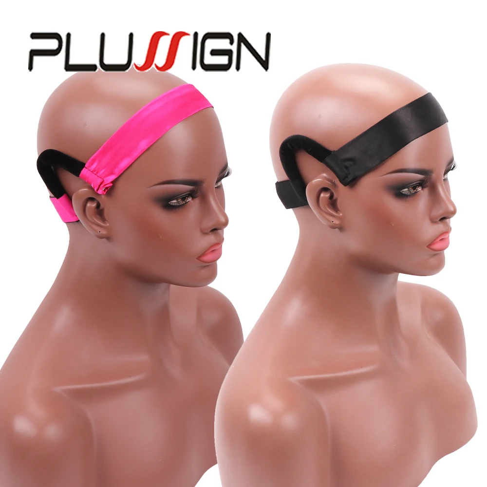 

3pcs Lace Melting Band With Ear Hanger 3/3.5cm Satin Elastic Band For Wigs Black Adjustable Wig Band For Lace Frontal Laying
