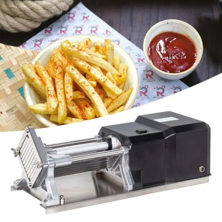 ماكينة تقطيع القلي الفرنسية الكهربائية التجارية مع 3 شفرات قابلة للاستبدال من الفولاذ المقاوم للصدأ مقاسات شفرات تقطيع البطاطس الاحترافية #2