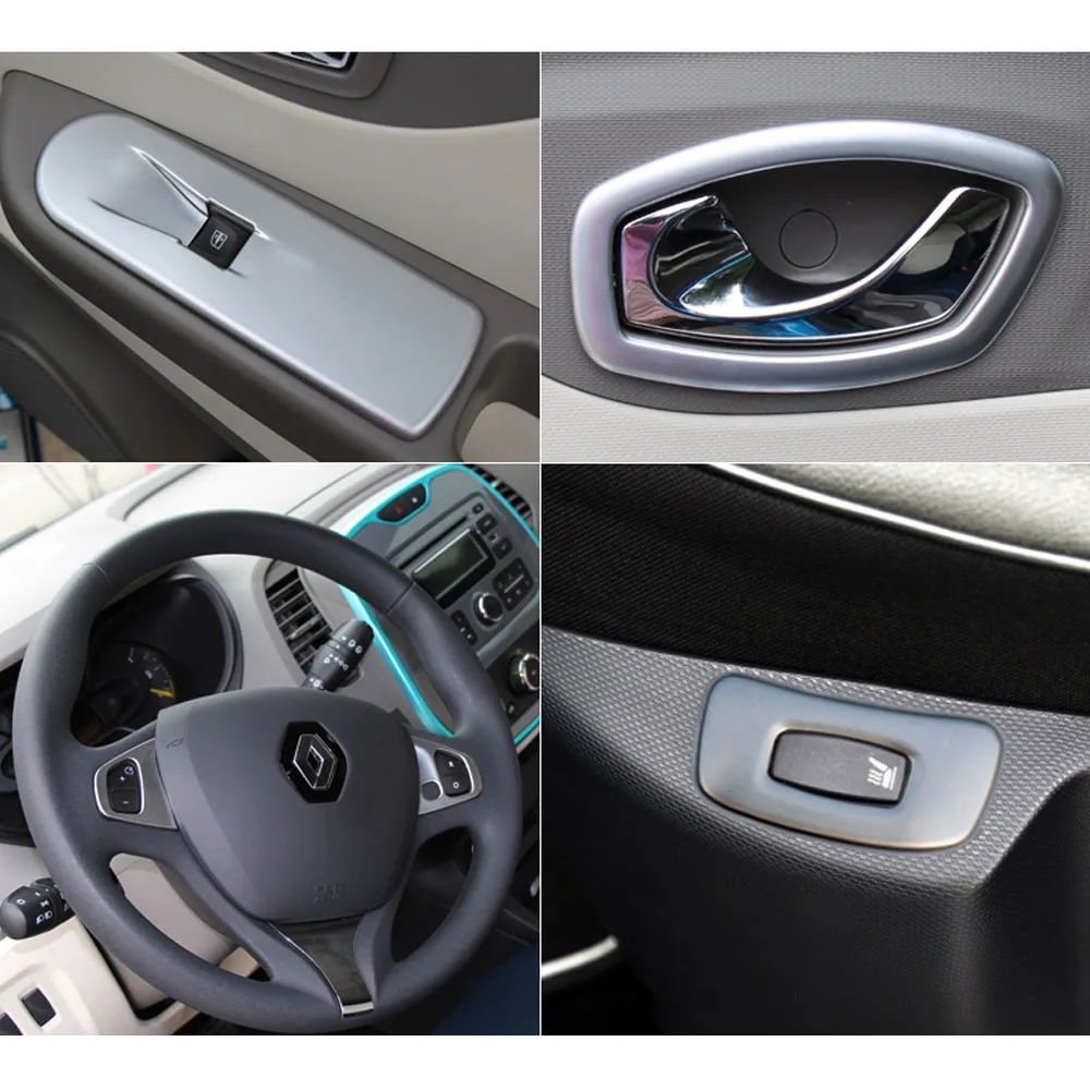 

Car Switch Handle Bowl Vent Outlet Armrest Air Condition Panel Control Trim Frame 14pcs For Renault Captur 2015 2016 2017 2018