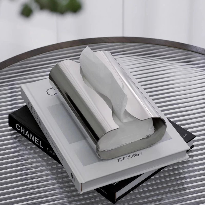 

Scandinavian Stainless Steel Tissue Box Minimalist Napkin Holder Sleek Desk Organizer Paper Storage for Living Room Dining