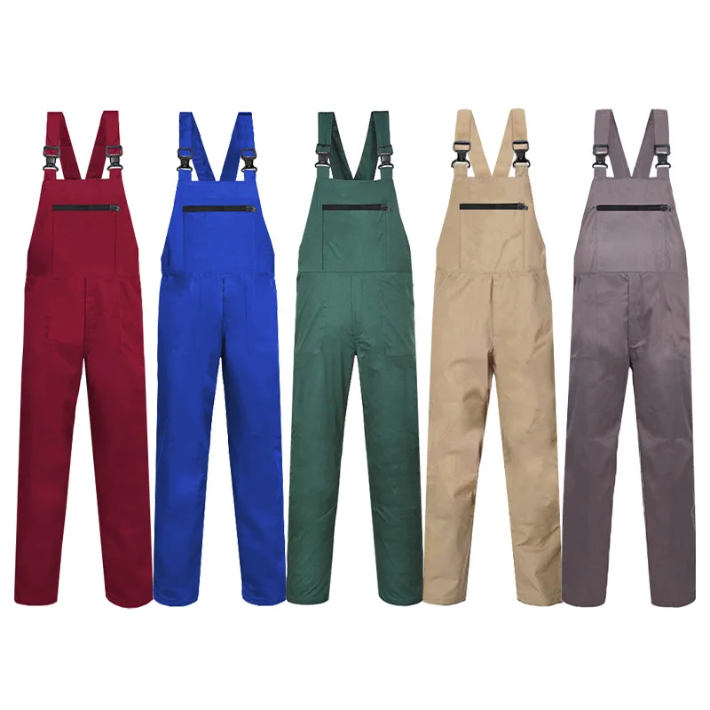 Bib Overalls Mens Women Safety Work Clothing Plus Size Protective Coveralls Strap Jumpsuit Multi Pocket Uniform Cargo Sleeveless