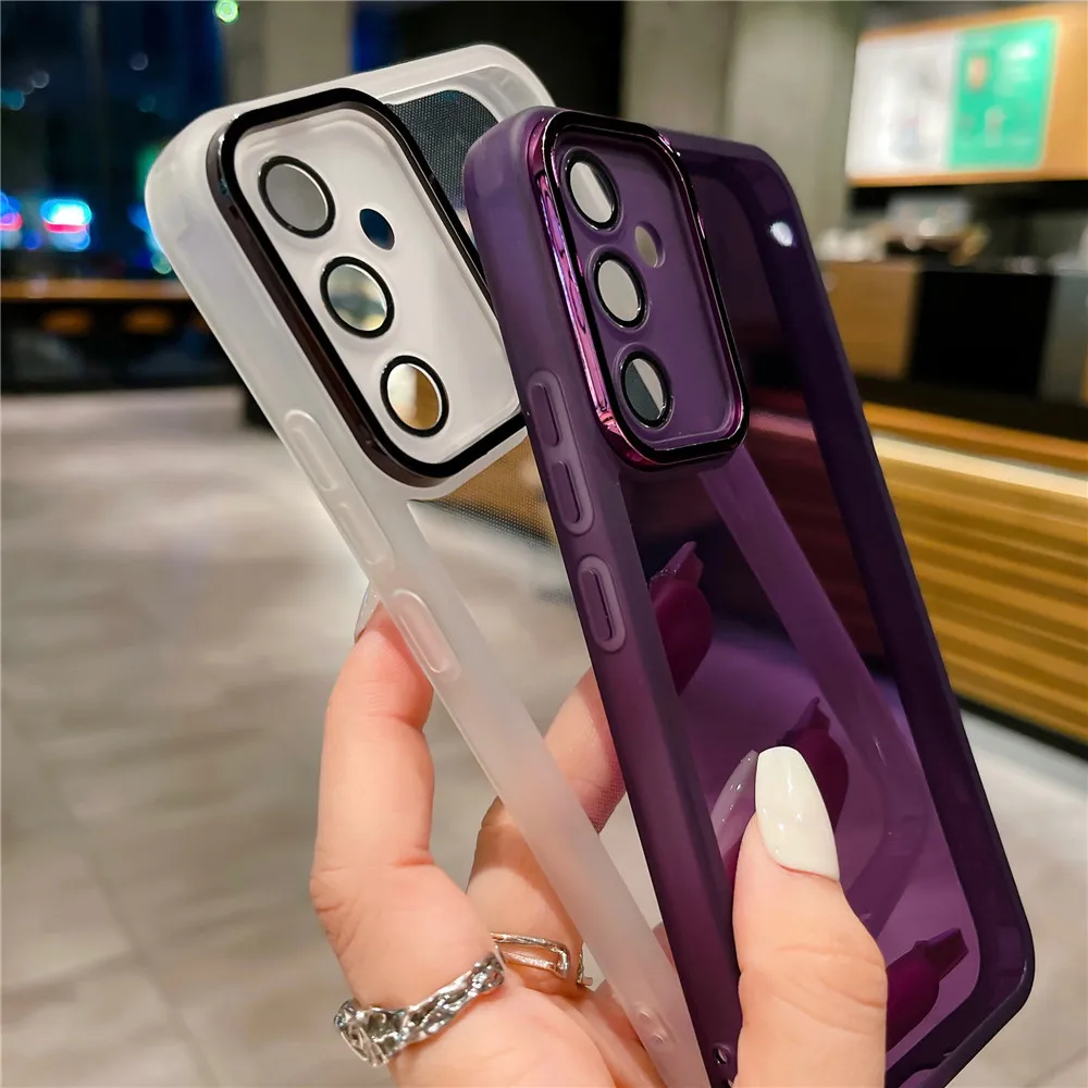 Phone Case For Samsung S23 Ultra S20 S21 FE S22 Plus M13 M33 M53 M14 M54 A31 Camera Protection Film Transparent Silicone Cover