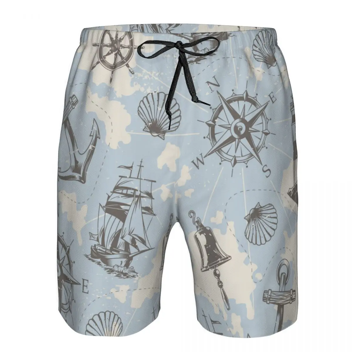 Mens Swimwear Swim Short Trunk Nautical With Swordfish Ship Wheel Anchor Lighthouse Beach Board Shorts Swimming Surffing shorts