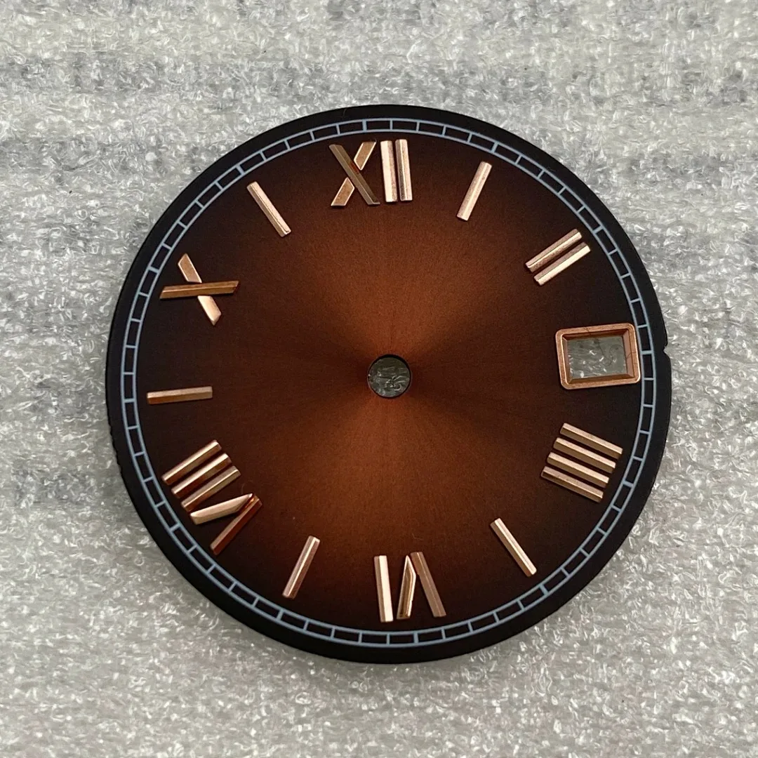 28.5mm Rome Sunburst No Logo NH35 Dial For NH35/NH36  Automatic Movement No Luminous Watch Modification Accessories Custom Logo