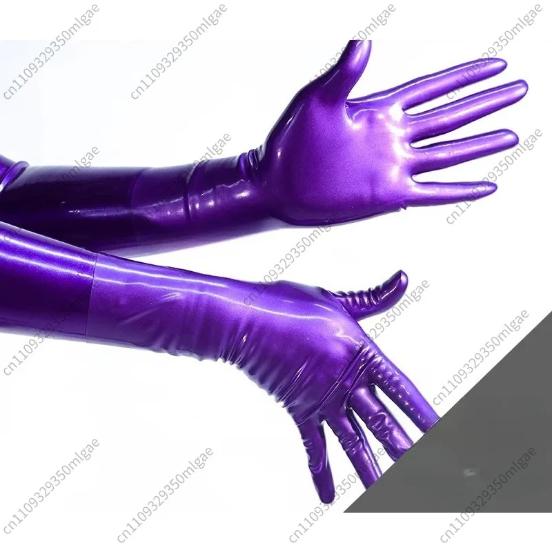 For Latex Gloves One-piece Molded Full Finger Tight Kig Cos Fetish Latex Costume Matching Gloves