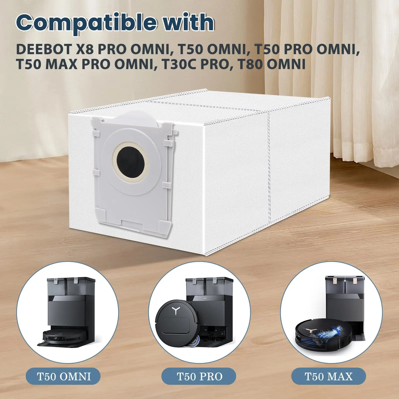 Bags for Ecovacs Deebot X8 Pro OMNI / X8 OMNI / X9 Pro Omni / T50 Pro OMNI / T50 MAX OMNI / T50 OMNI / T80 Omni / T80 Pro Omni
