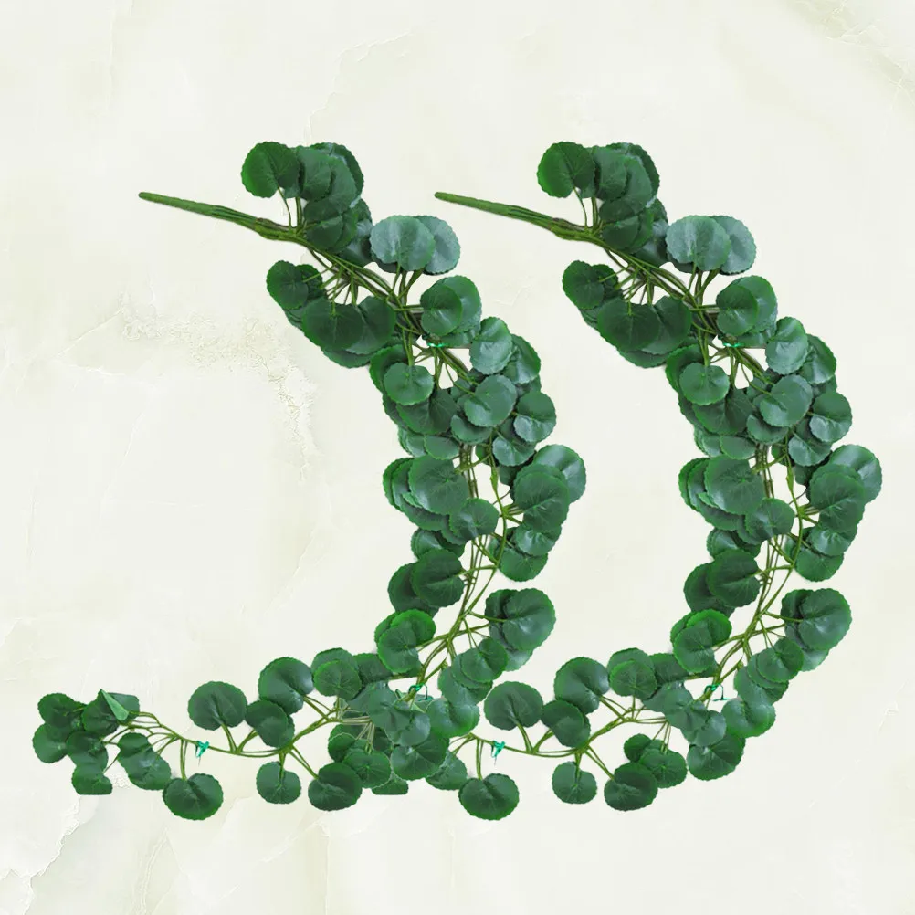 

2 шт. высококачественного натурального ротангового декора, легко чистится, не требует полива, для дома, вечеринок, свадеб, искусственное растение из ротанга с зелеными листьями