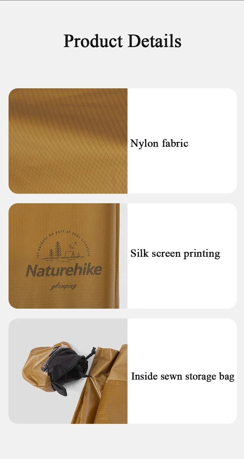 Naturehike Aufbewahrungstaschen Tragbare Öko-Taschen für den Bergsport Wasserabweisende Outdoor-Einkaufstasche – Detail 12