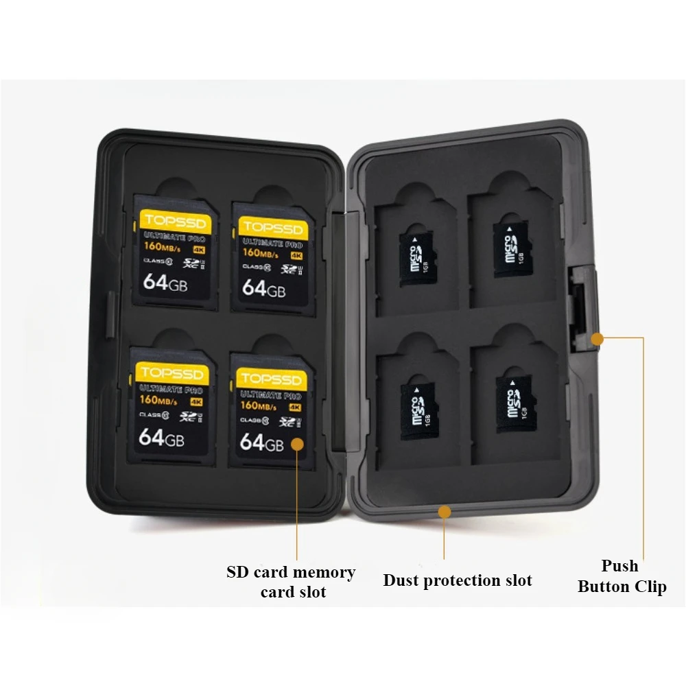 حافظة بطاقات SD، حافظة بطاقات الذاكرة من الألومنيوم لتخزين بطاقات SD الإلكترونية، البطاقات الصغيرة، SDHC، SDXC TF، ذهبي وردي