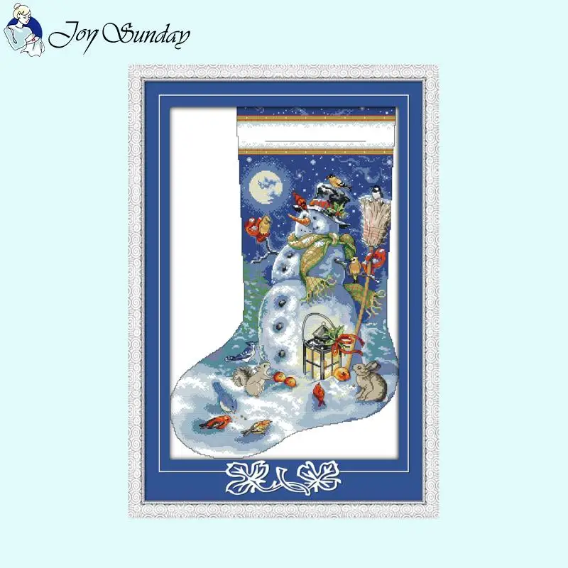 Joy Sunday Christmas Stocking Series Zestaw do haftu krzyżykowego DIY Cartoon Pattern 14ct 11ct 16ct Zestaw do haftu na płótnie Home Decor